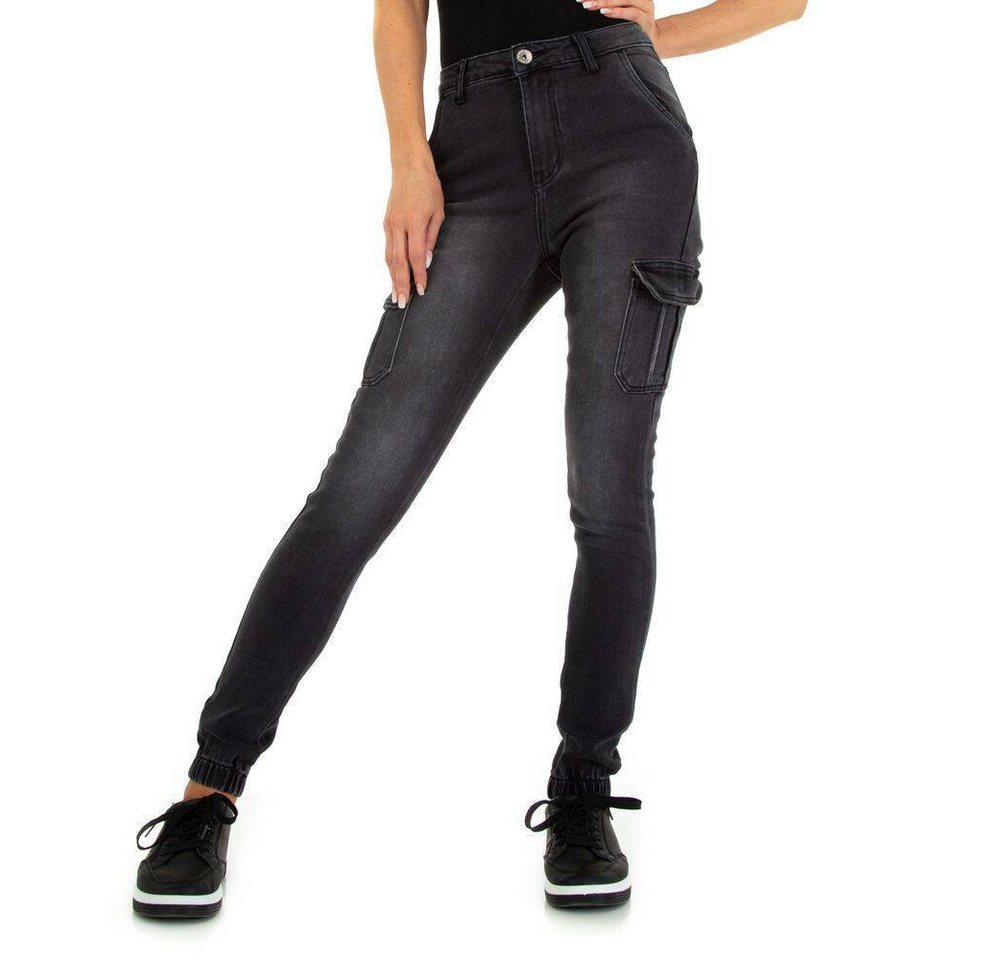 Ital-Design Skinny-fit-Jeans Damen Freizeit Skinny Jeans in Schwarz von Ital-Design