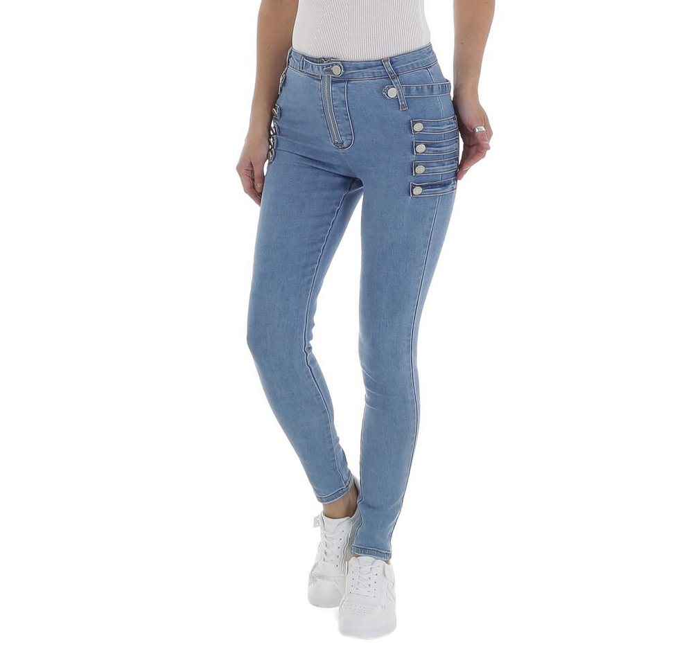 Ital-Design Skinny-fit-Jeans Damen Freizeit Stretch High Waist Jeans in Hellblau von Ital-Design