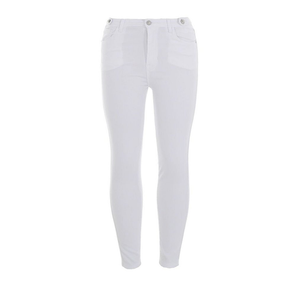 Ital-Design Skinny-fit-Jeans Damen Freizeit Stretch High Waist Jeans in Weiß von Ital-Design