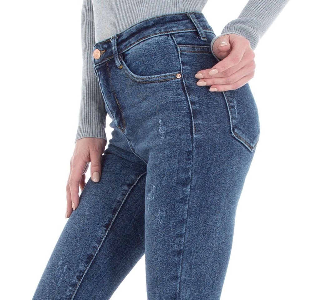 Ital-Design Skinny-fit-Jeans Damen Freizeit Stretch Skinny Jeans in Blau von Ital-Design