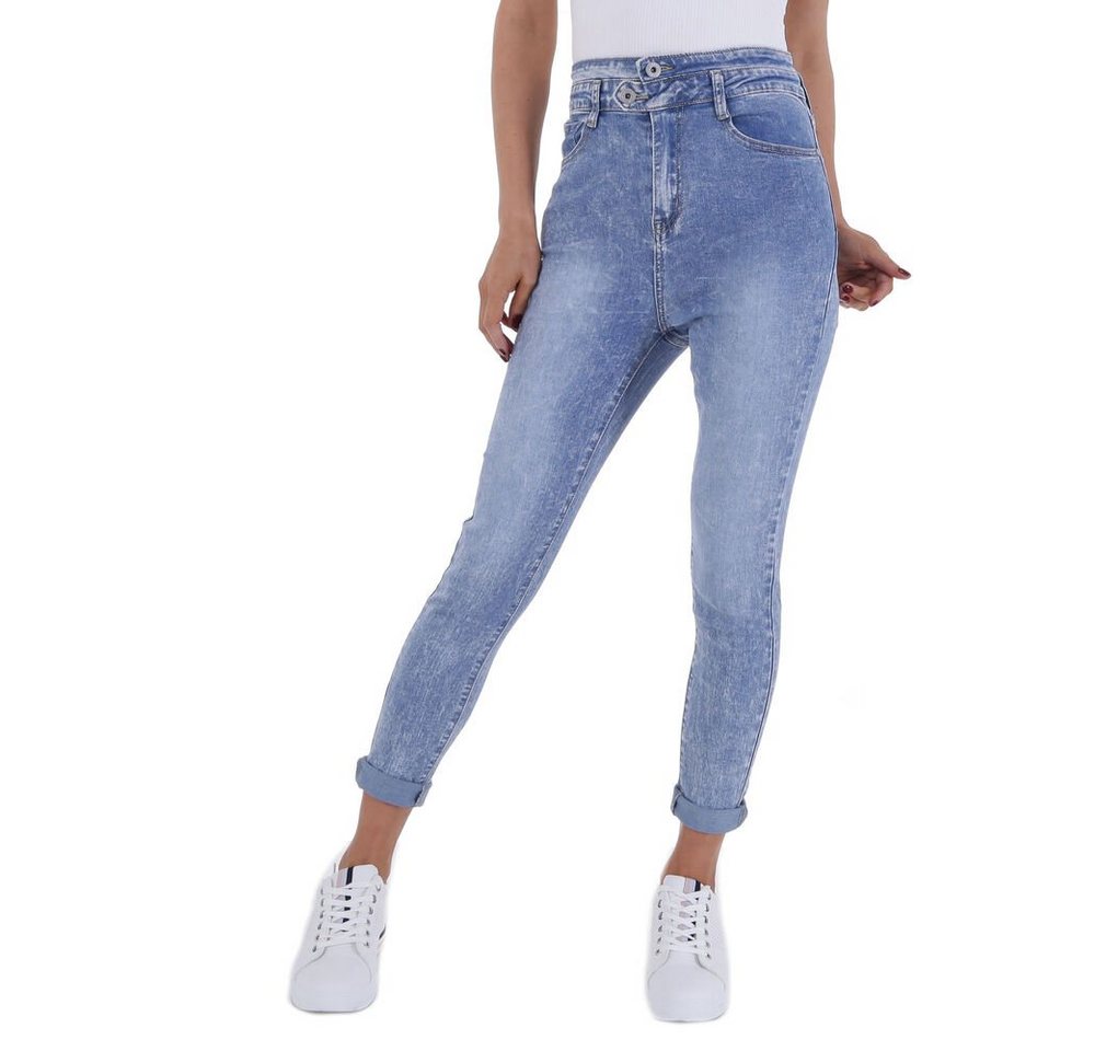 Ital-Design Skinny-fit-Jeans Damen Freizeit Stretch Skinny Jeans in Blau von Ital-Design