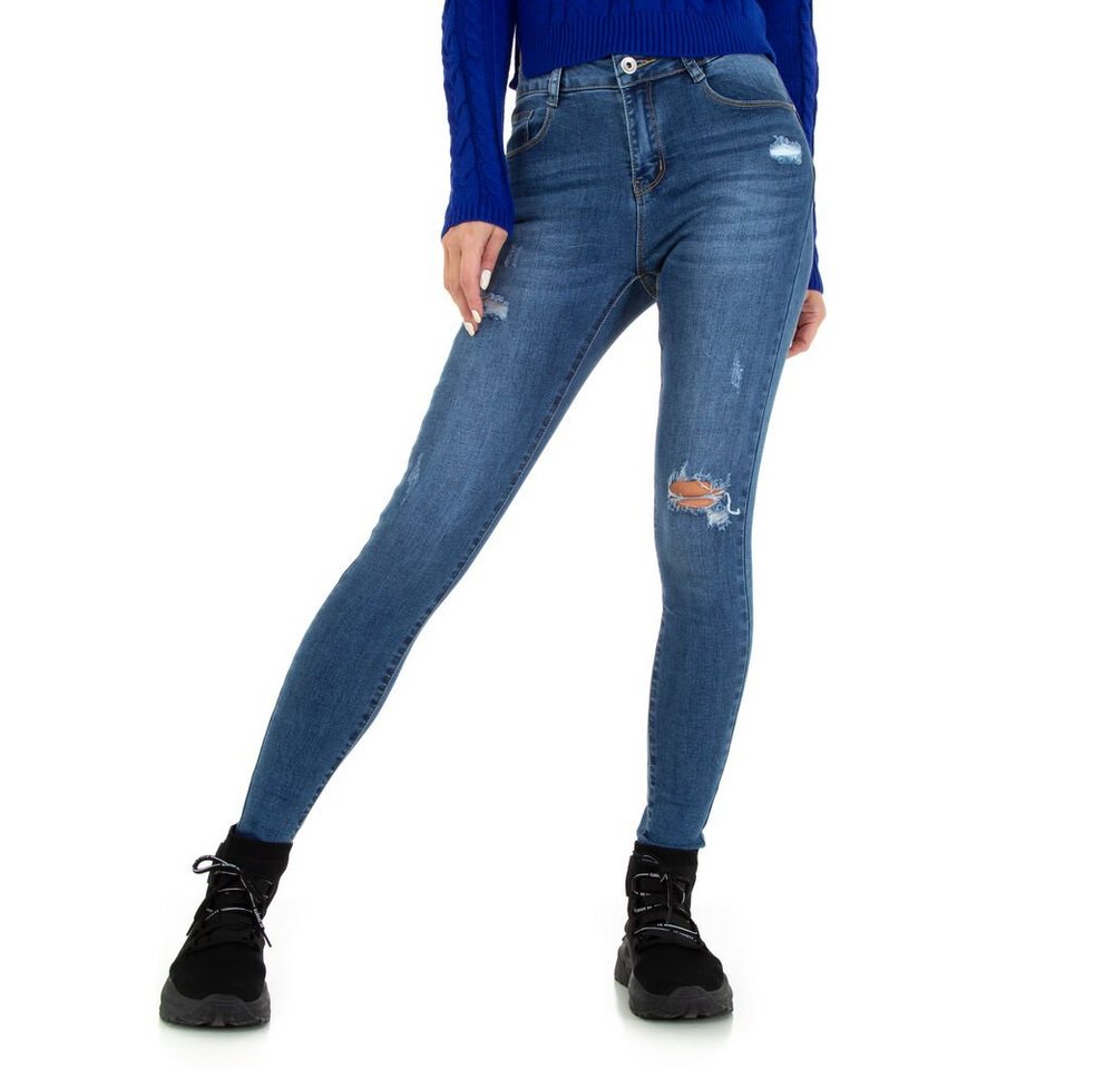 Ital-Design Skinny-fit-Jeans Damen Freizeit Stretch Skinny Jeans in Blau von Ital-Design