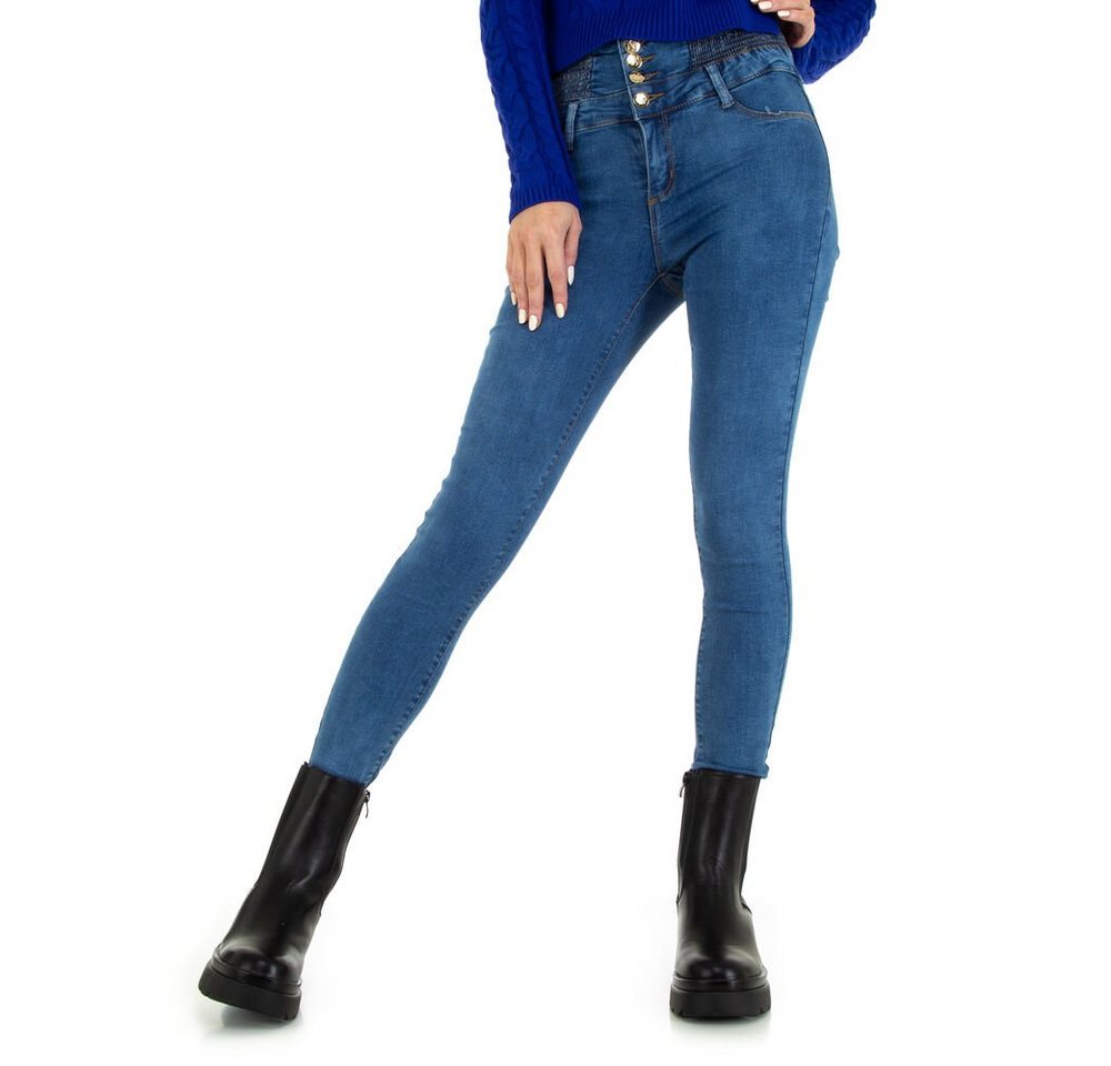 Ital-Design Skinny-fit-Jeans Damen Freizeit Stretch Skinny Jeans in Blau von Ital-Design