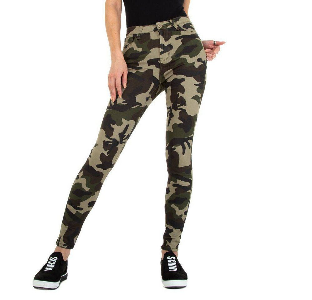 Ital-Design Skinny-fit-Jeans Damen Freizeit Stretch Skinny Jeans in Camouflage von Ital-Design
