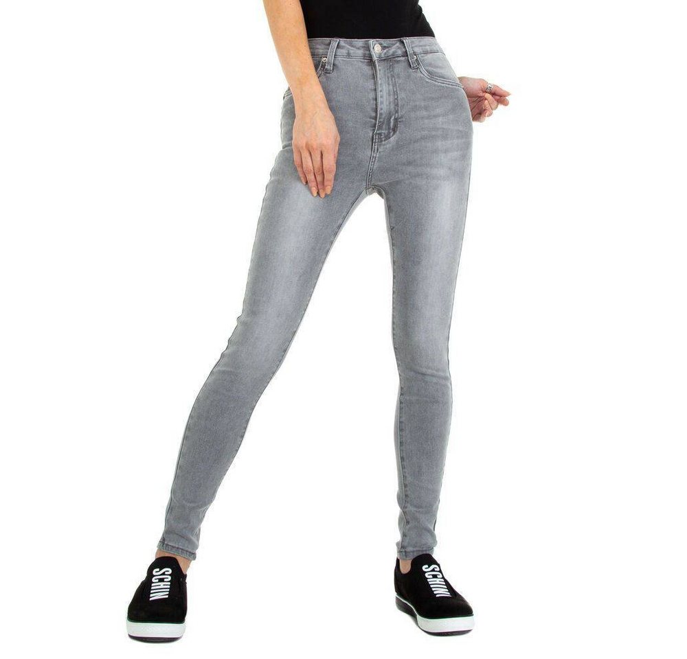 Ital-Design Skinny-fit-Jeans Damen Freizeit Stretch Skinny Jeans in Grau von Ital-Design