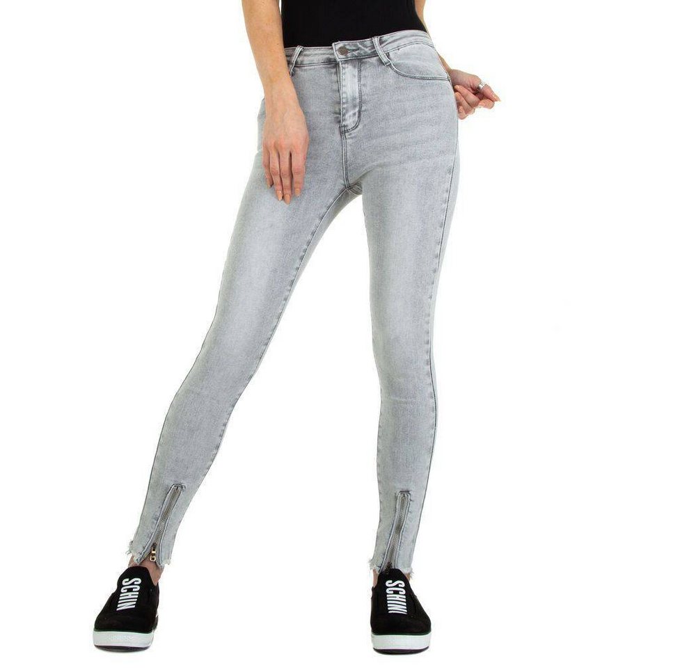 Ital-Design Skinny-fit-Jeans Damen Freizeit Stretch Skinny Jeans in Grau von Ital-Design