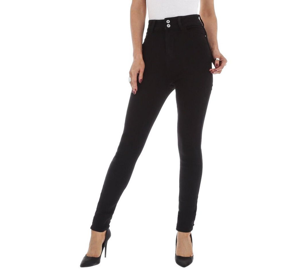 Ital-Design Skinny-fit-Jeans Damen Freizeit Stretch Skinny Jeans in Schwarz von Ital-Design