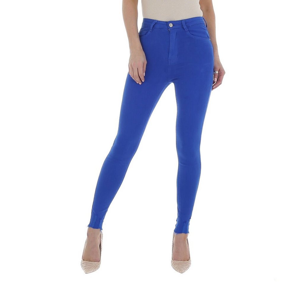 Ital-Design Skinny-fit-Jeans Damen Freizeit Used-Look Stretch High Waist Jeans in Blau von Ital-Design