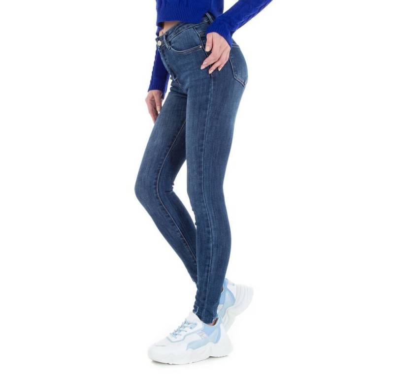 Ital-Design Skinny-fit-Jeans Damen Retro (78554492) Stretch Skinny Jeans in Blau von Ital-Design
