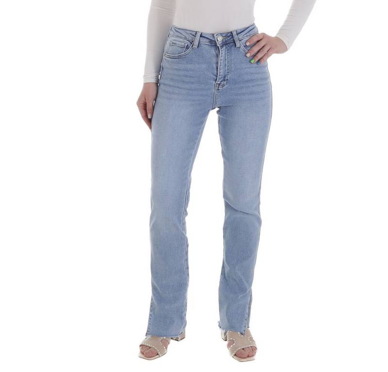 Ital-Design Slim-fit-Jeans Slim Fit Jeans für Damen – Komfortabel und Elegant (89550917) Destroyed-Look Stretch High Waist Jeans in Blau von Ital-Design