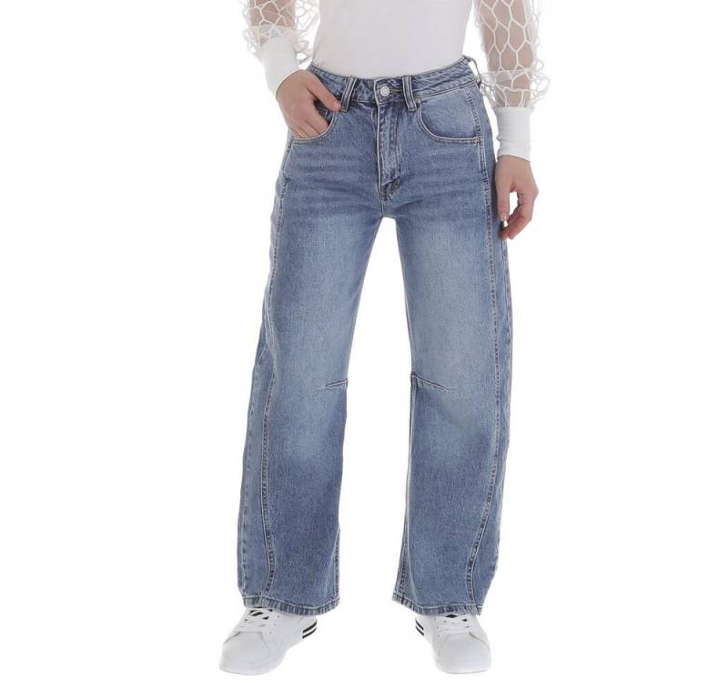 Ital-Design Slouchy Jeans Weite Denim Jeans für Damen – Komfortabel und Stilvoll (89867157) Used-Look Stretch High Waist Jeans in Blau von Ital-Design