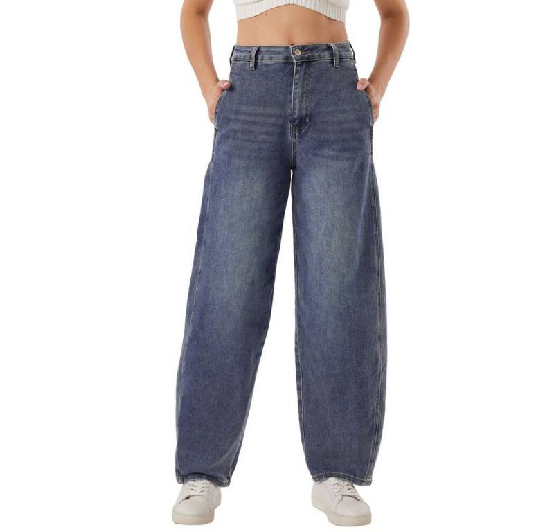 Ital-Design Slouchy Jeans Weite Jeans für Damen – Lässig und Komfortabel im Alltag (90727763) Used-Look Stretch High Waist Jeans in Blau von Ital-Design