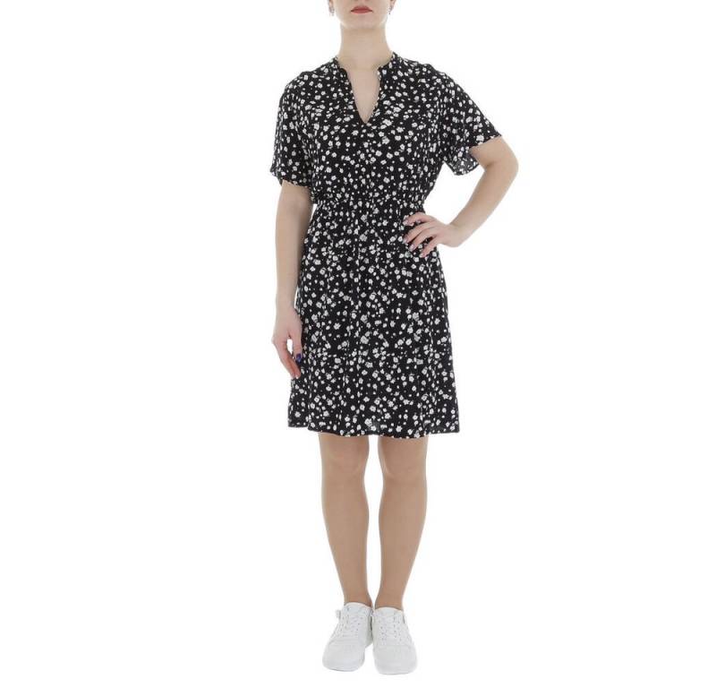 Ital-Design Sommerkleid Damen Freizeit (85987194) Print Minikleid in Schwarz von Ital-Design