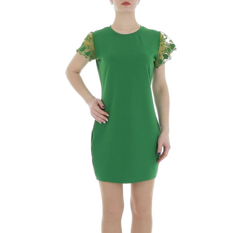 Ital-Design Sommerkleid Damen Freizeit (86164392) Spitze Minikleid in Grün von Ital-Design