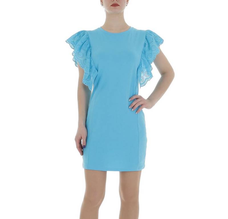 Ital-Design Sommerkleid Damen Freizeit (86164407) Stretch Minikleid in Blau von Ital-Design