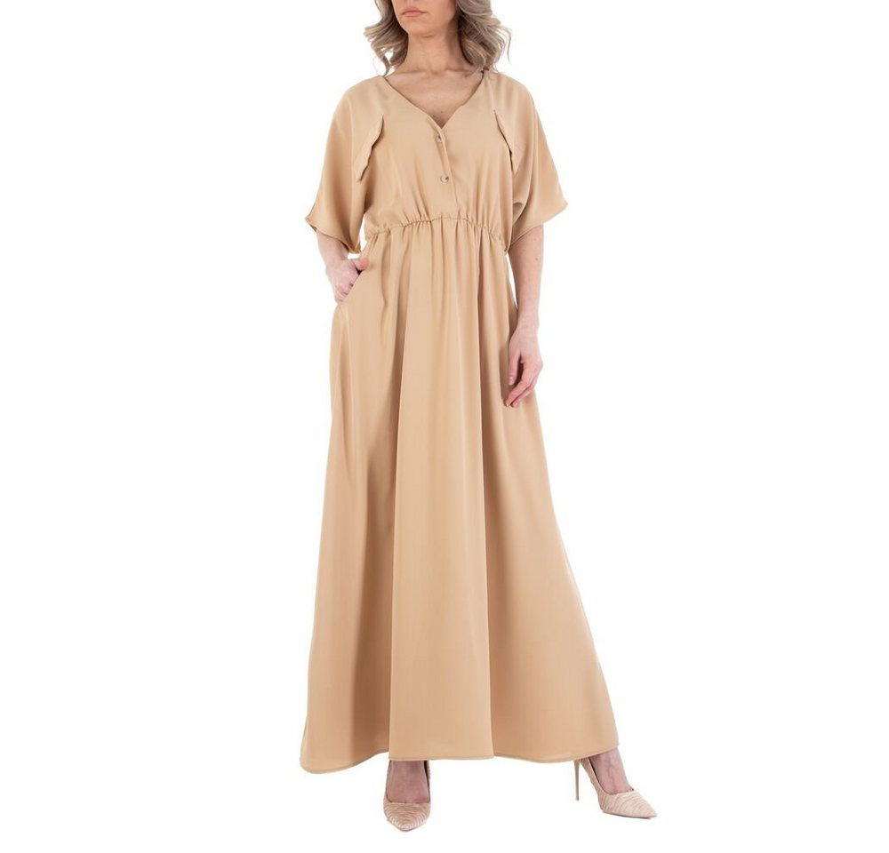 Ital-Design Sommerkleid Damen Freizeit Sommerkleid in Beige von Ital-Design