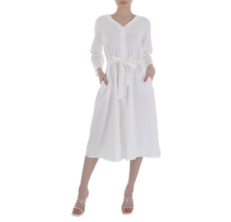 Ital-Design Sommerkleid Damen Freizeit Sommerkleid in Weiß von Ital-Design