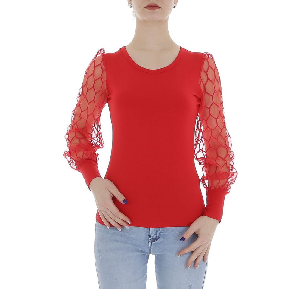 Ital-Design Spitzenbluse Damen Elegant (86164455) Spitze Top & Shirt in Rot von Ital-Design