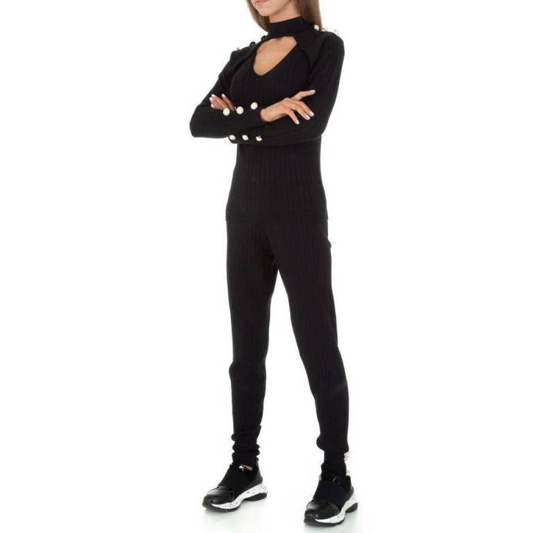 Ital-Design Sportanzug Damen Freizeit, Stretch Jogging- & Freizeitanzug in Schwarz von Ital-Design