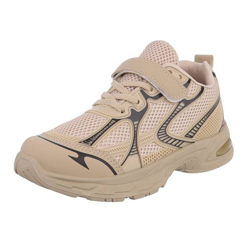 Ital-Design Sportlicher Kinderschuh mit Klettverschluss für Alltag Sneaker (89545362) Flach Freizeitschuhe in Hellbraun von Ital-Design