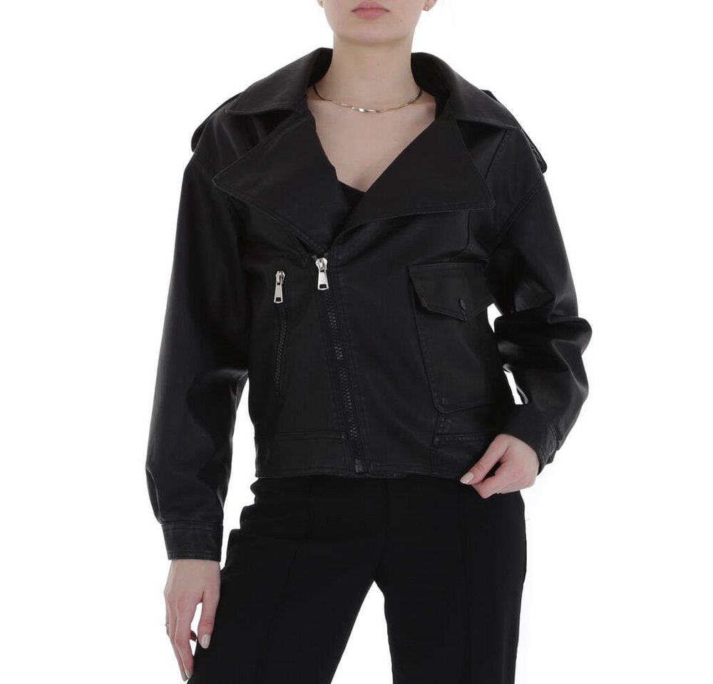 Ital-Design Steppjacke Damen Biker Bikerjacke in Schwarz von Ital-Design