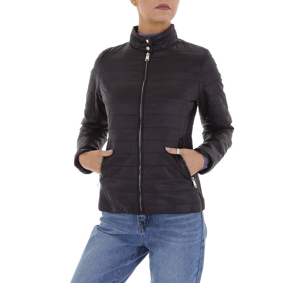 Ital-Design Steppjacke Damen Freizeit (87256716) Leicht gefüttert Übergangsjack in Schwarz von Ital-Design