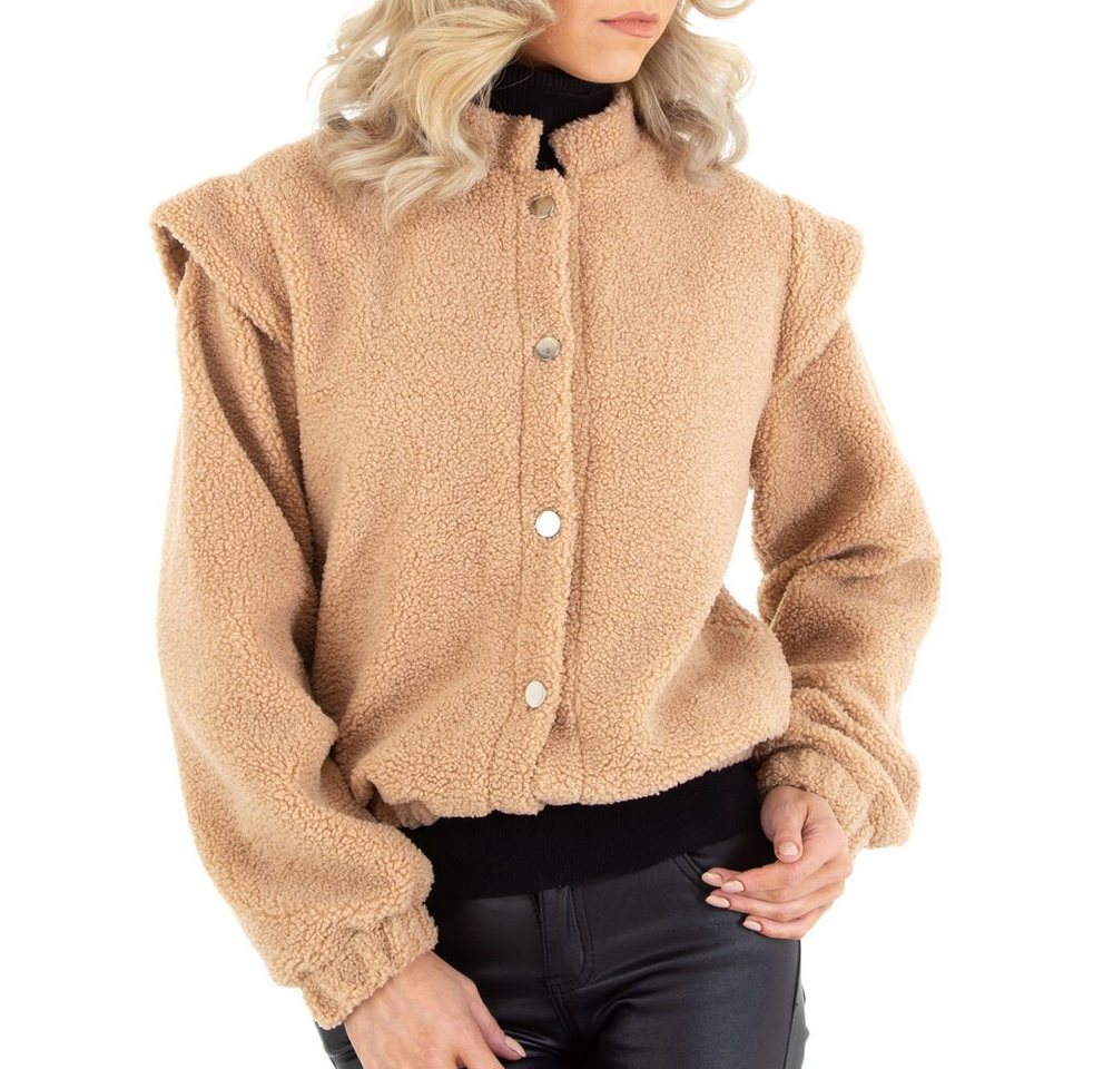 Ital-Design Steppjacke Damen Freizeit Übergangsjack in Beige von Ital-Design