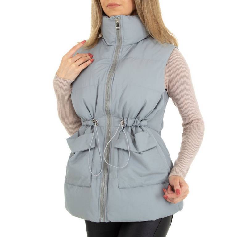 Ital-Design Steppweste Damen Freizeit (87256397) Gefüttert Winterjacke in Grau von Ital-Design