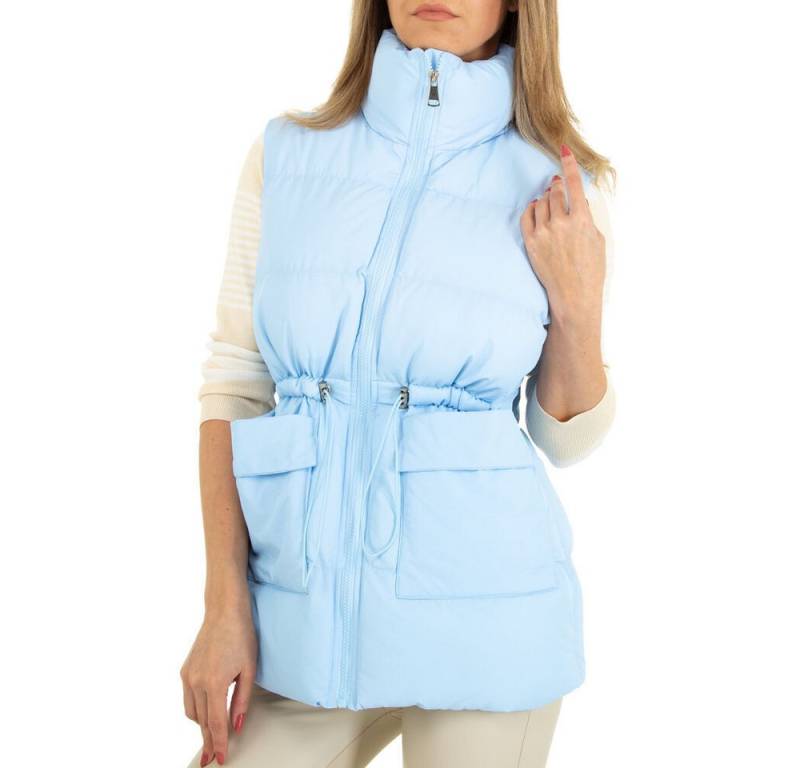 Ital-Design Steppweste Damen Freizeit (87256403) Gefüttert Winterjacke in Hellblau von Ital-Design