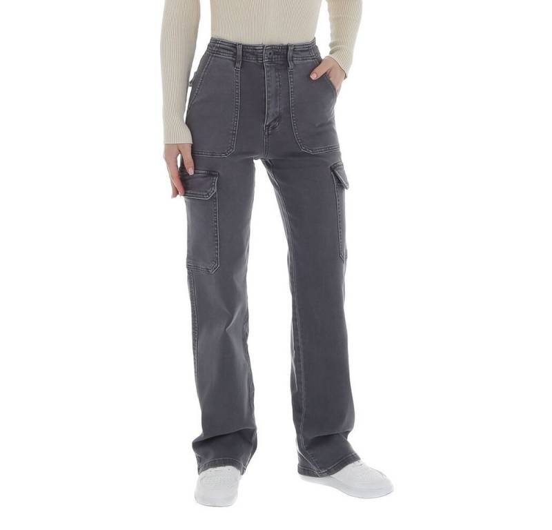 Ital-Design Stoffhose Damen Freizeit (87123916) Stoffhose in Grau von Ital-Design