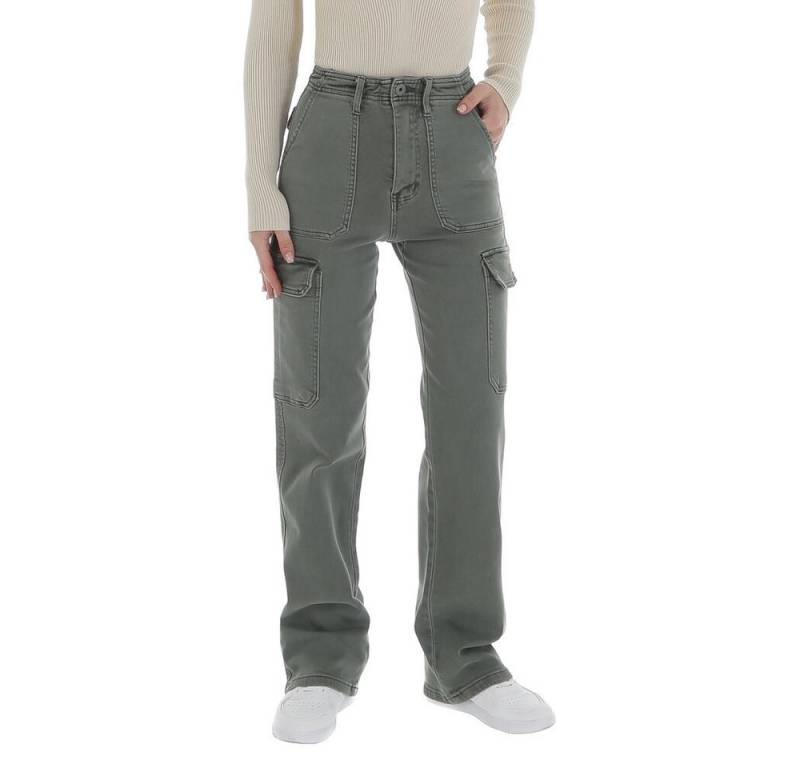 Ital-Design Stoffhose Damen Freizeit (87123922) Stoffhose in Grün von Ital-Design