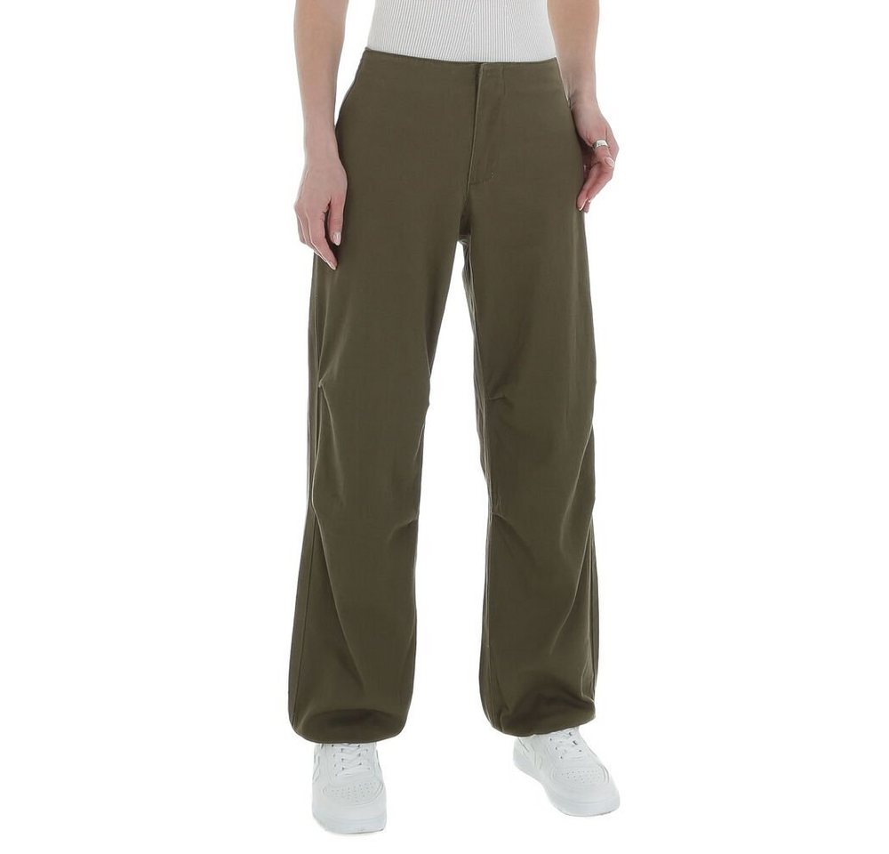 Ital-Design Stoffhose Damen Freizeit Stoffhose in Khaki von Ital-Design