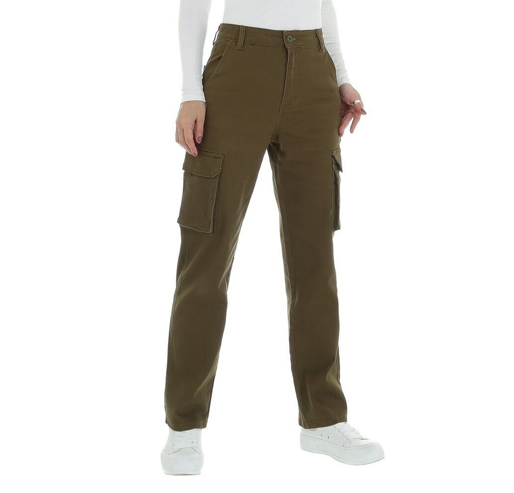 Ital-Design Stoffhose Damen Freizeit Stoffhose in Khaki von Ital-Design