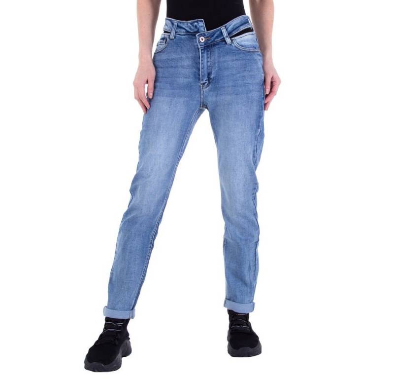 Ital-Design Straight-Jeans Damen Freizeit (79457725) Jeansstoff Stretch Straight Leg Jeans in Blau von Ital-Design