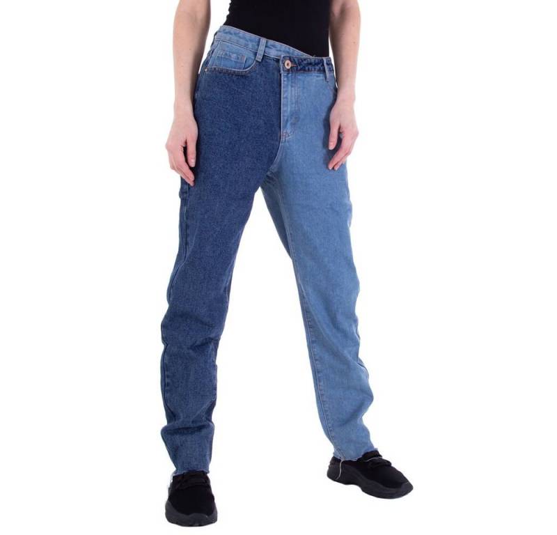 Ital-Design Straight-Jeans Damen Freizeit (79457684) Jeansstoff Straight Leg Jeans in Blau von Ital-Design