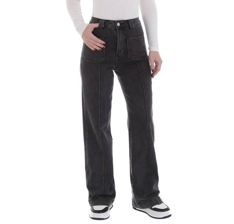 Ital-Design Stretch-Jeans Damen Freizeit (88836887) Used-Look Stretch High Waist Jeans in Schwarz von Ital-Design