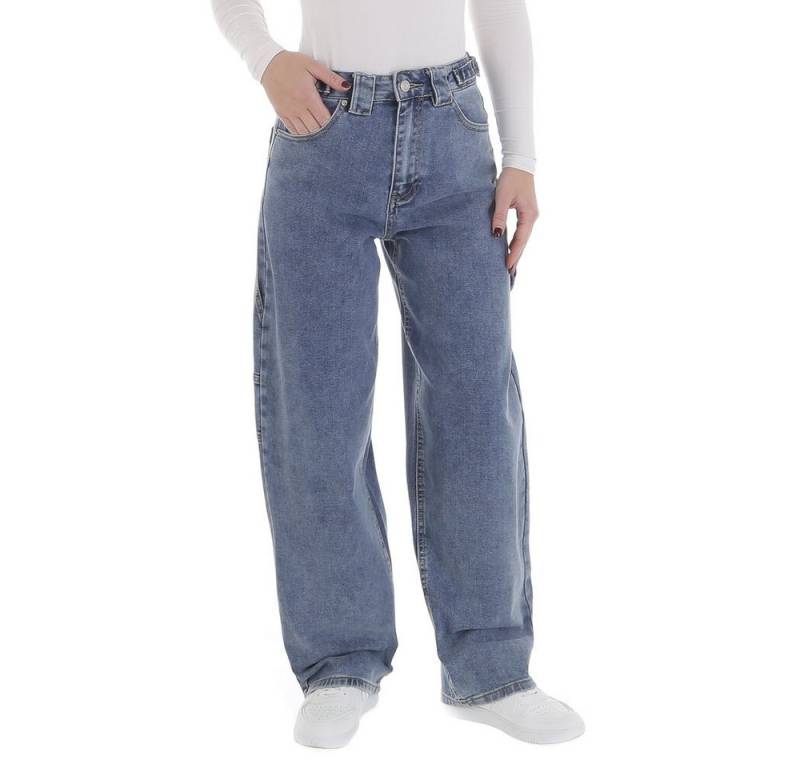 Ital-Design Stretch-Jeans Damen Freizeit (88836892) Used-Look Stretch High Waist Jeans in Blau von Ital-Design