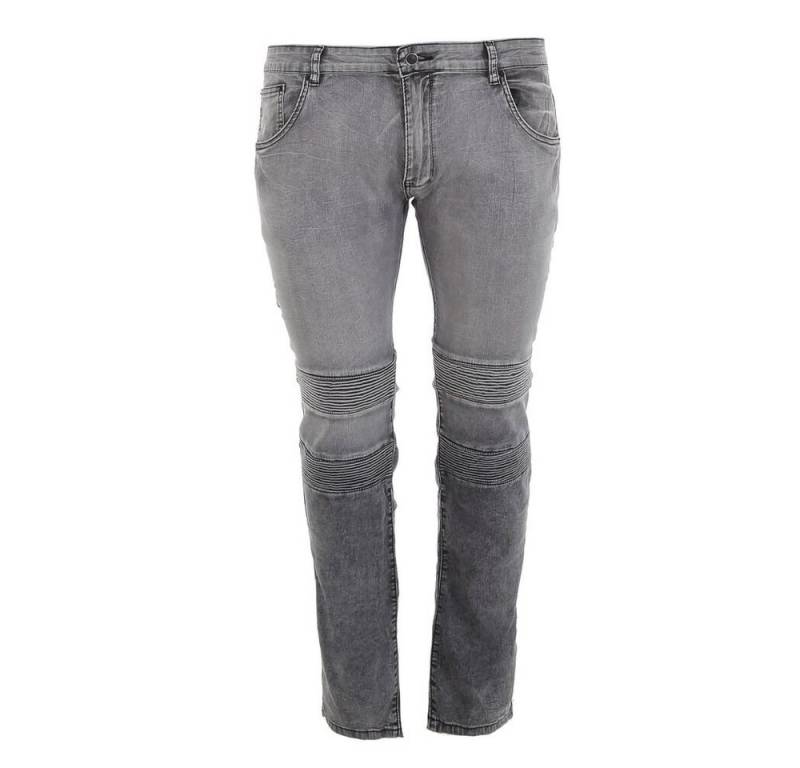 Ital-Design Stretch-Jeans Herren Freizeit (79622002) Used-Look Stretch Jeans in Grau von Ital-Design