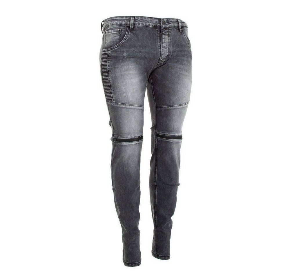 Ital-Design Stretch-Jeans Herren Freizeit Jeans in Grau von Ital-Design