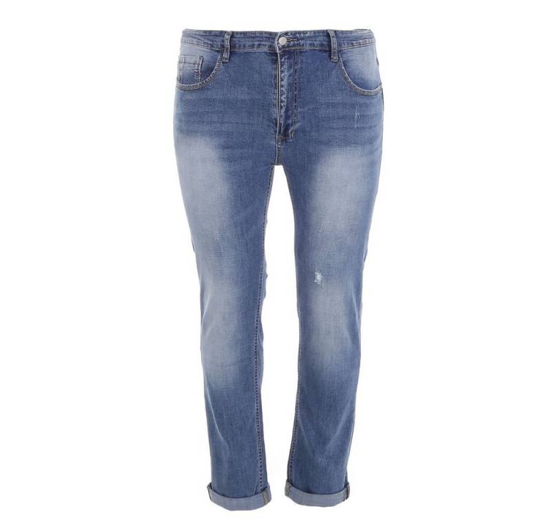 Ital-Design Stretch-Jeans Herren Freizeit Used-Look Stretch Jeans in Blau von Ital-Design