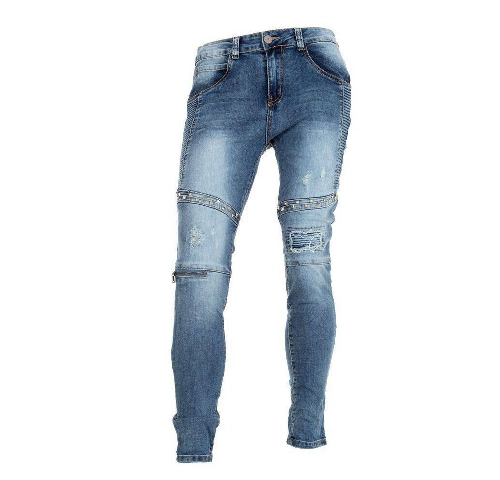 Ital-Design Stretch-Jeans Herren Used-Look Jeans in Blau von Ital-Design