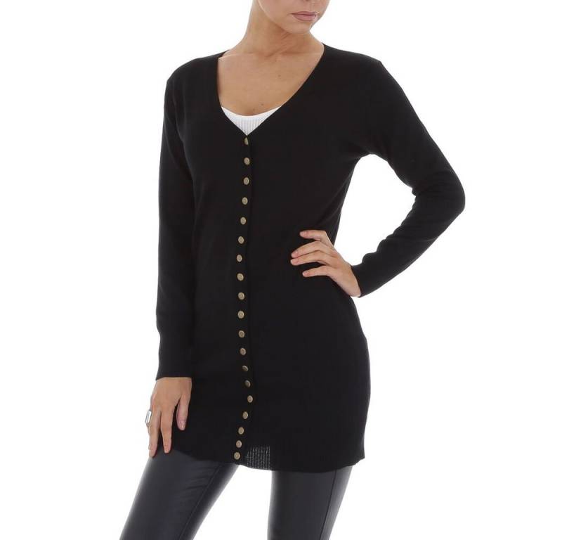 Ital-Design Strickjacke Damen Freizeit (81575149) Stretch Longpullover in Schwarz von Ital-Design