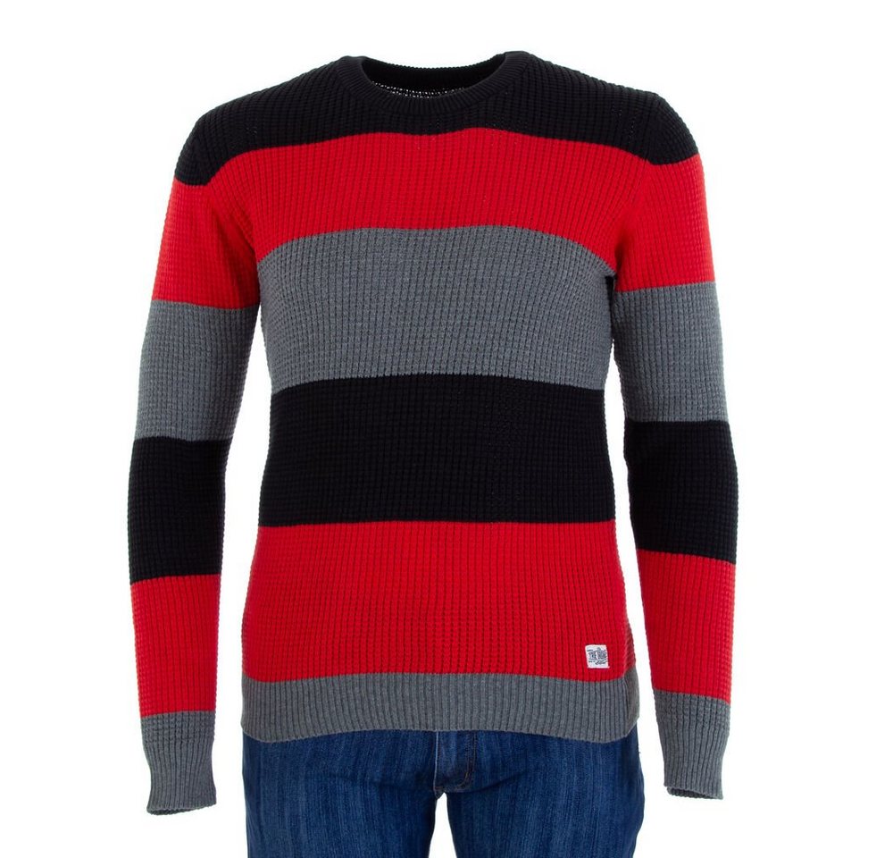 Ital-Design Strickpullover Herren Freizeit Stretch Pullover in Rot von Ital-Design