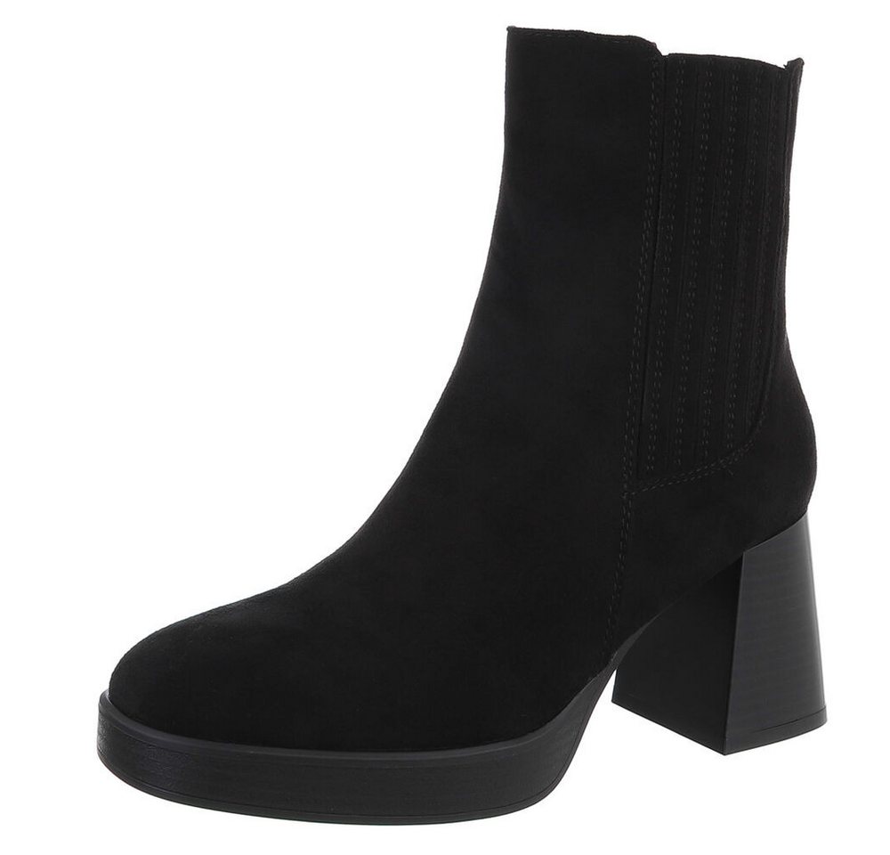 Ital-Design Stylischer Ankle Boot mit Blockabsatz für Damen High-Heel-Stiefelette (90726859) Blockabsatz Stiefeletten in Schwarz von Ital-Design