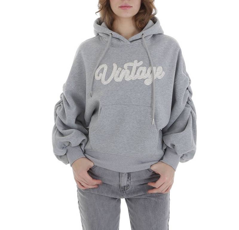 Ital-Design Sweatjacke Damen Freizeit (88578837) Applikation Sweatshirt in Grau von Ital-Design
