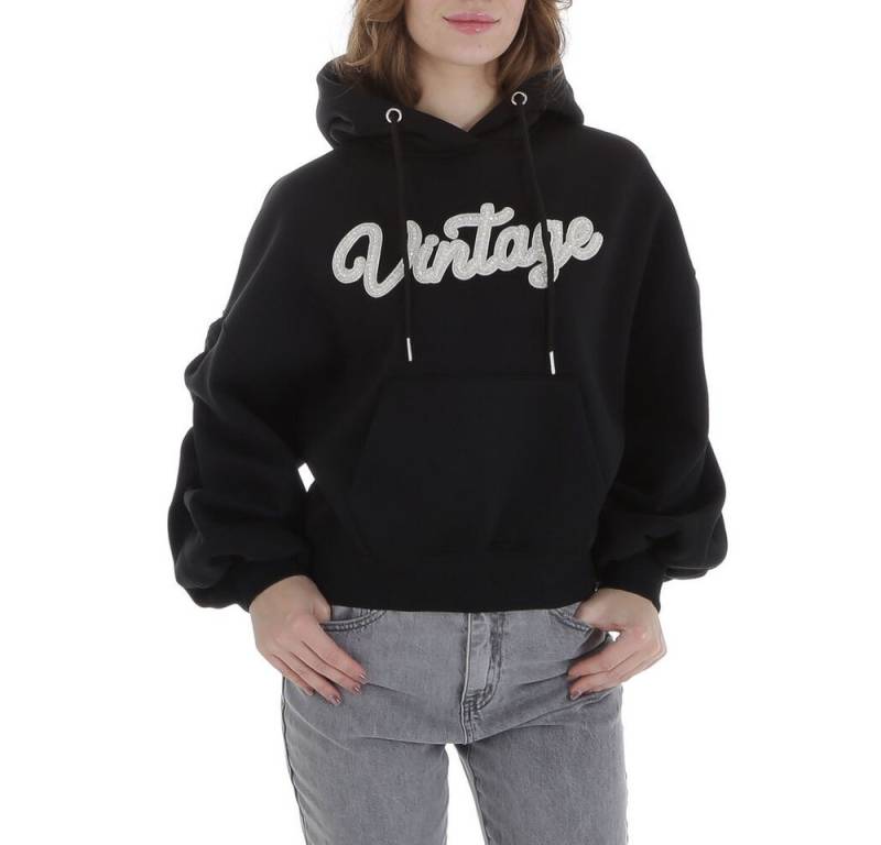 Ital-Design Sweatjacke Damen Freizeit (88578843) Applikation Sweatshirt in Schwarz von Ital-Design