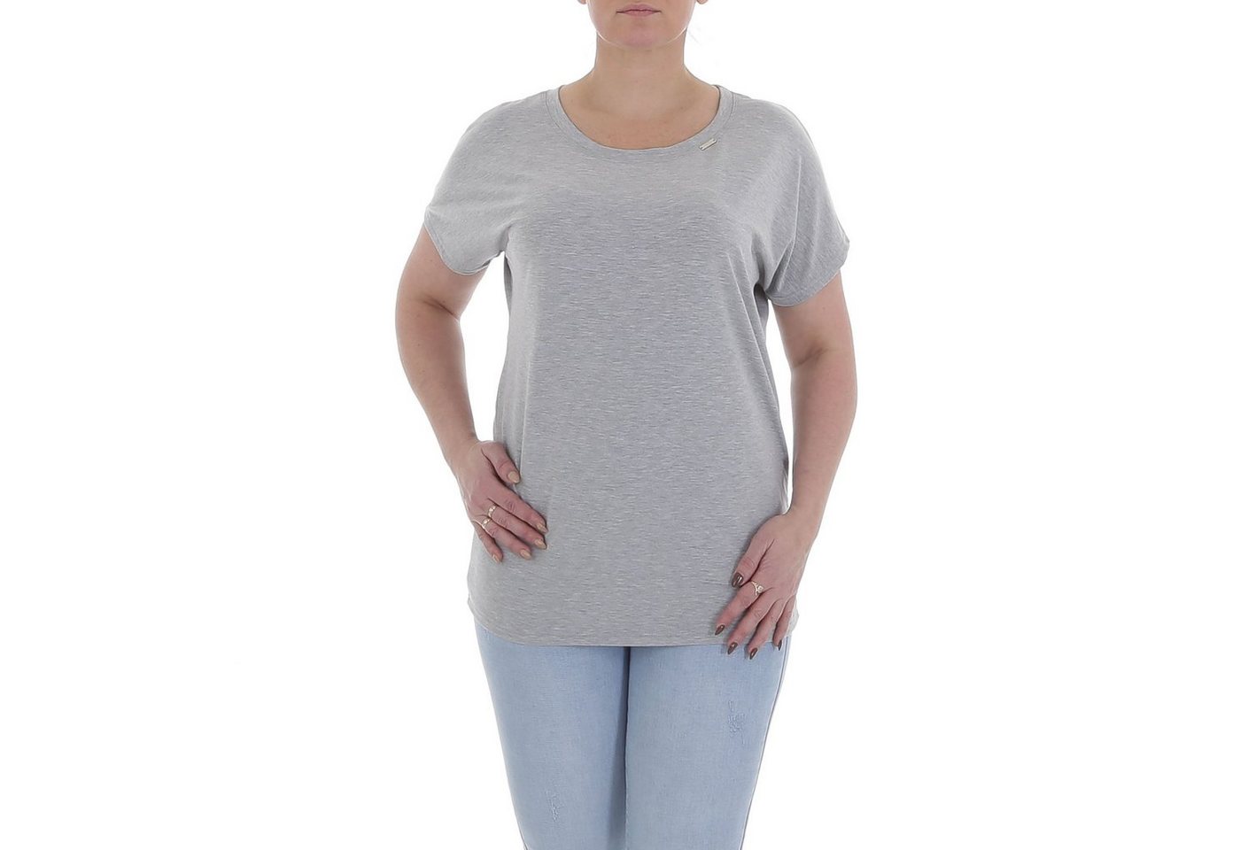 Ital-Design T-Shirt Damen Freizeit T-Shirt in Grau von Ital-Design