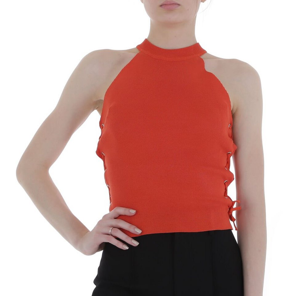 Ital-Design Tanktop Damen Freizeit Cold Shoulder Stretch Top in Orange von Ital-Design