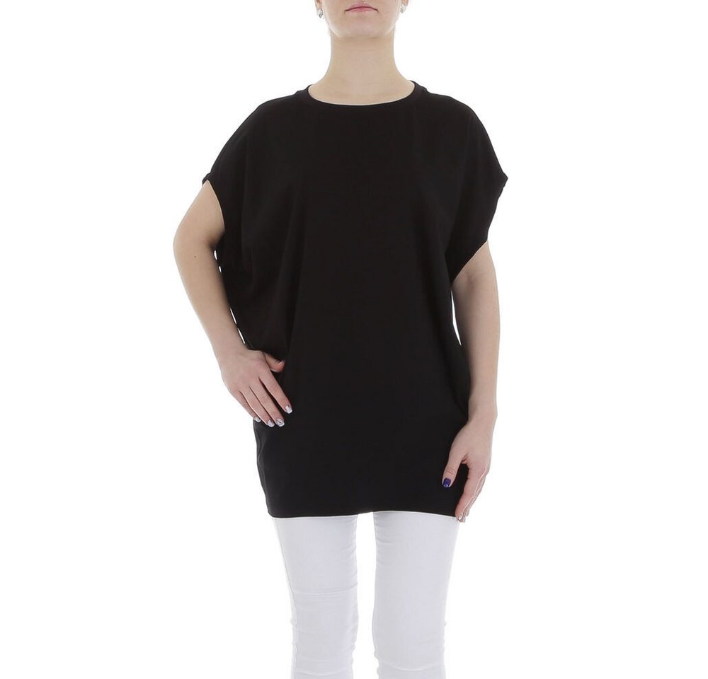 Ital-Design Tunikashirt Damen Freizeit (85987281) Stretch Top & Shirt in Schwarz von Ital-Design