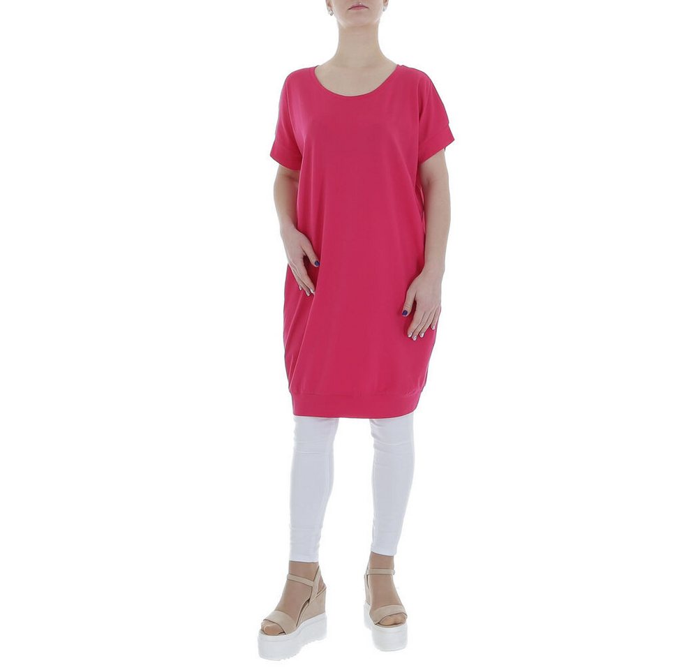 Ital-Design Tunikashirt Damen Freizeit (85987297) Stretch Top & Shirt in Pink von Ital-Design